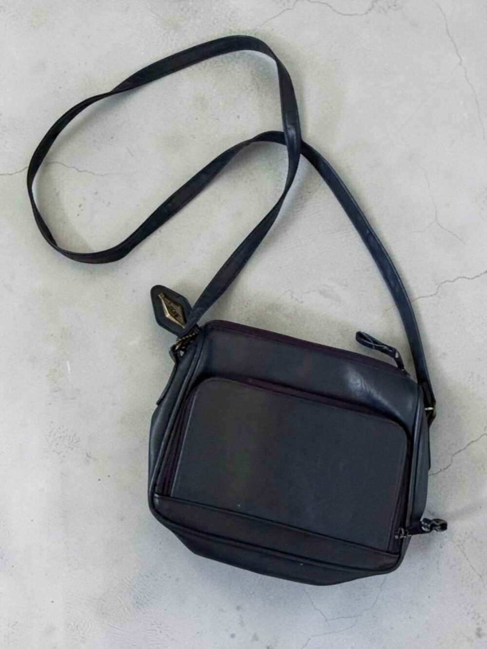 SANTE Vintage Navy Blue Crossbody Bag Womens